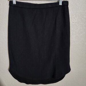 Banana Republic Black Ribbed Knit Mini Skirt XS Petite